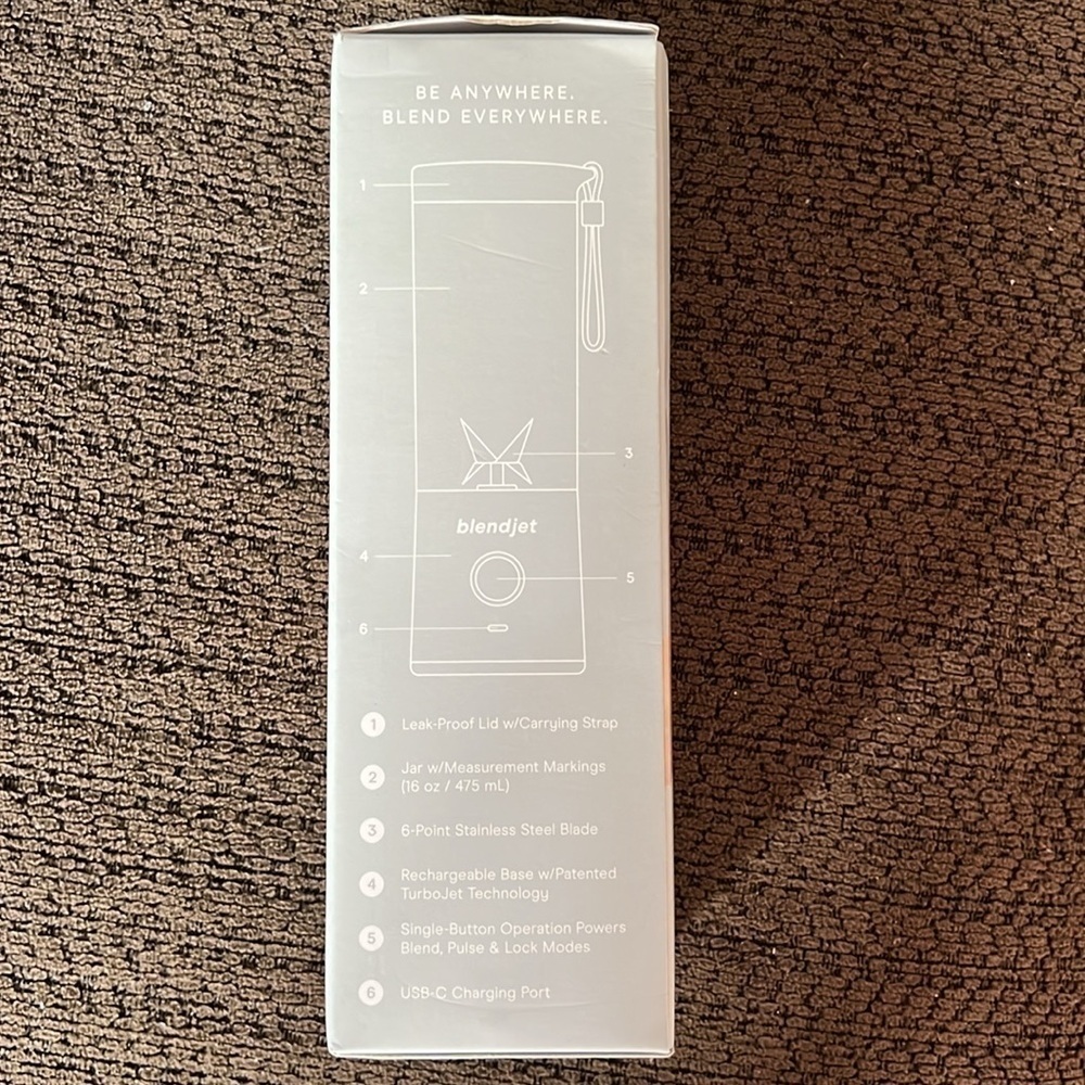 BlendJet 2 Portable Blender White USB-C Rechargeable 16oz w/ Box - Picture 2 of 8